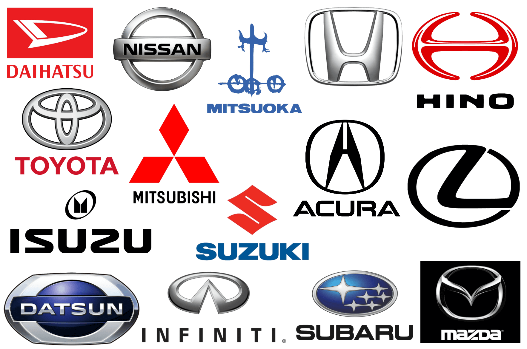 Japanese auto brands logos
